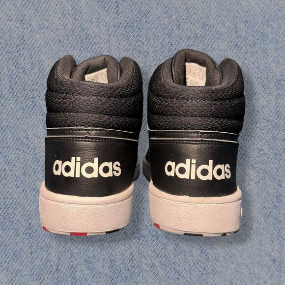 Adidas Hoops 2.0 Mid Men’s Black, White & Red Camo Sneakers - Size 7 - Picture 4 of 6